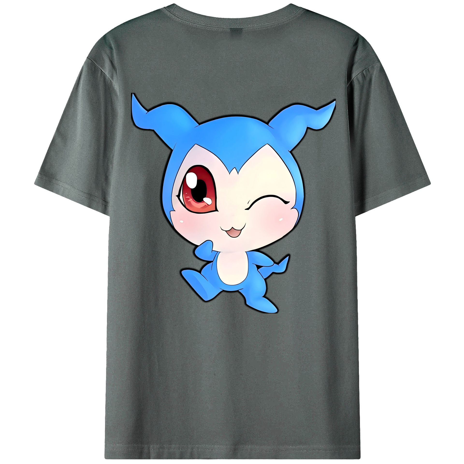（画像用） Digimon デジタルモンスター/デジモン 綿100％ メンズ半袖Tシャツ（バックプリント） 通気性